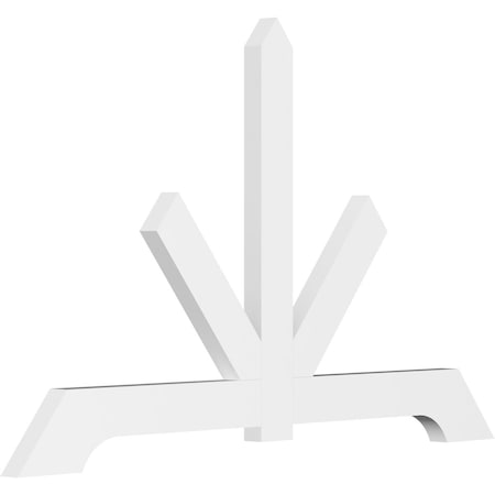 Ekena Millwork Vanguard Architectural Grade PVC Gable Bracket, 60"W x 37 1/2"H x 2"D x 4"F, 15/12 Pitch GBP060X38X0204VAN00